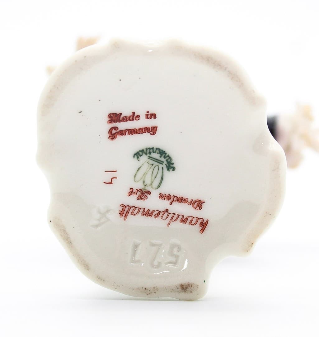 Frankenthal Germany Hand Painted Laced Vintage Younge Man Porcelain Figurine 5" - Thumbnail 8