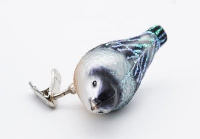 Old World Christmas OWC Glass Nuthatch Bird Clip-On Christmas Ornament In Box - Thumbnail 4