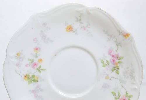 LIMOGES France C. Ahrenfeldt Floral Boullion Porcelain Cup & Saucer Antique - Thumbnail 6