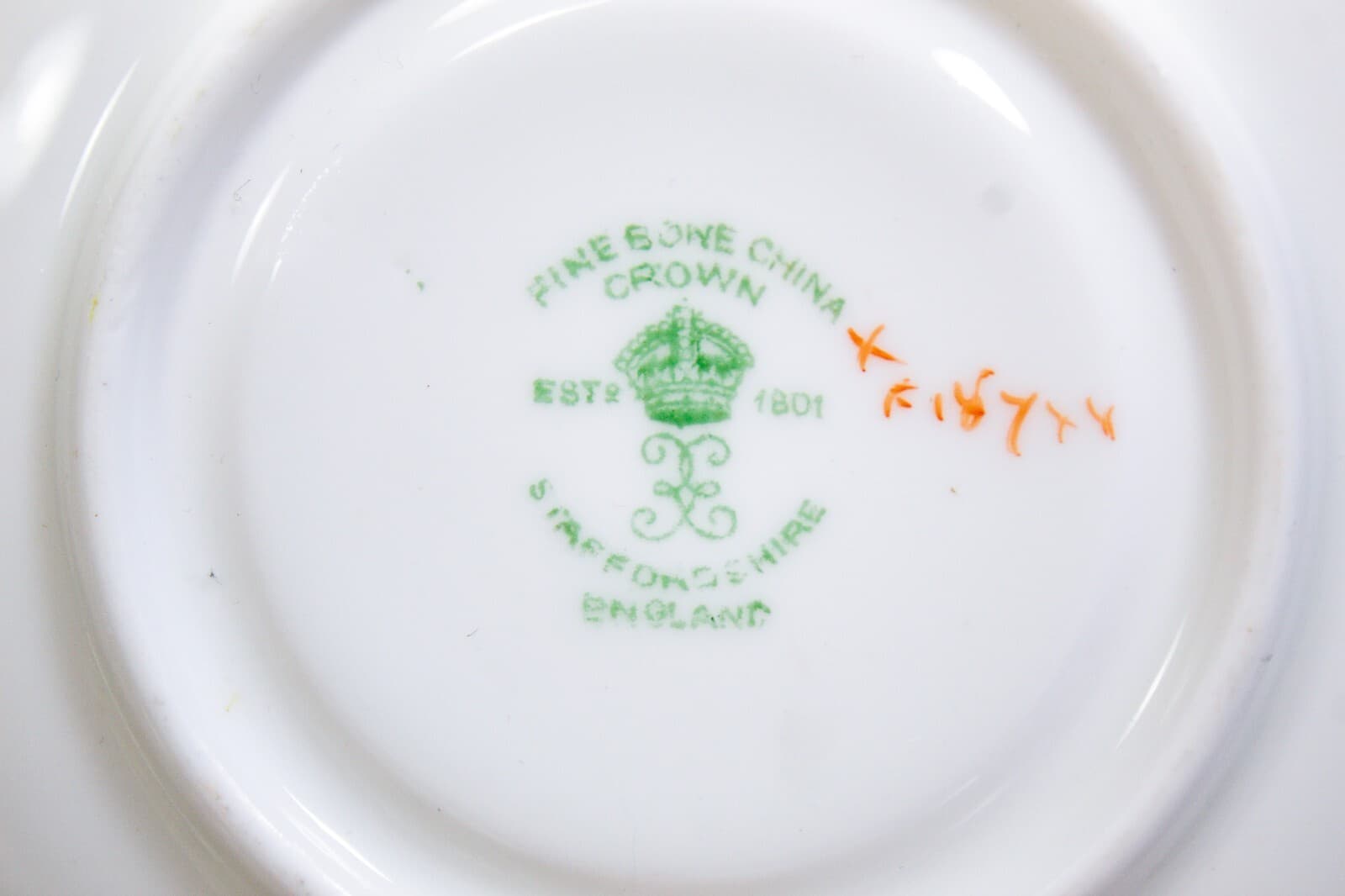 Vintage CROWN STAFFORDSHIRE Fine Bone China Multicolor Gold Gilt Cup & Saucer - Thumbnail 5