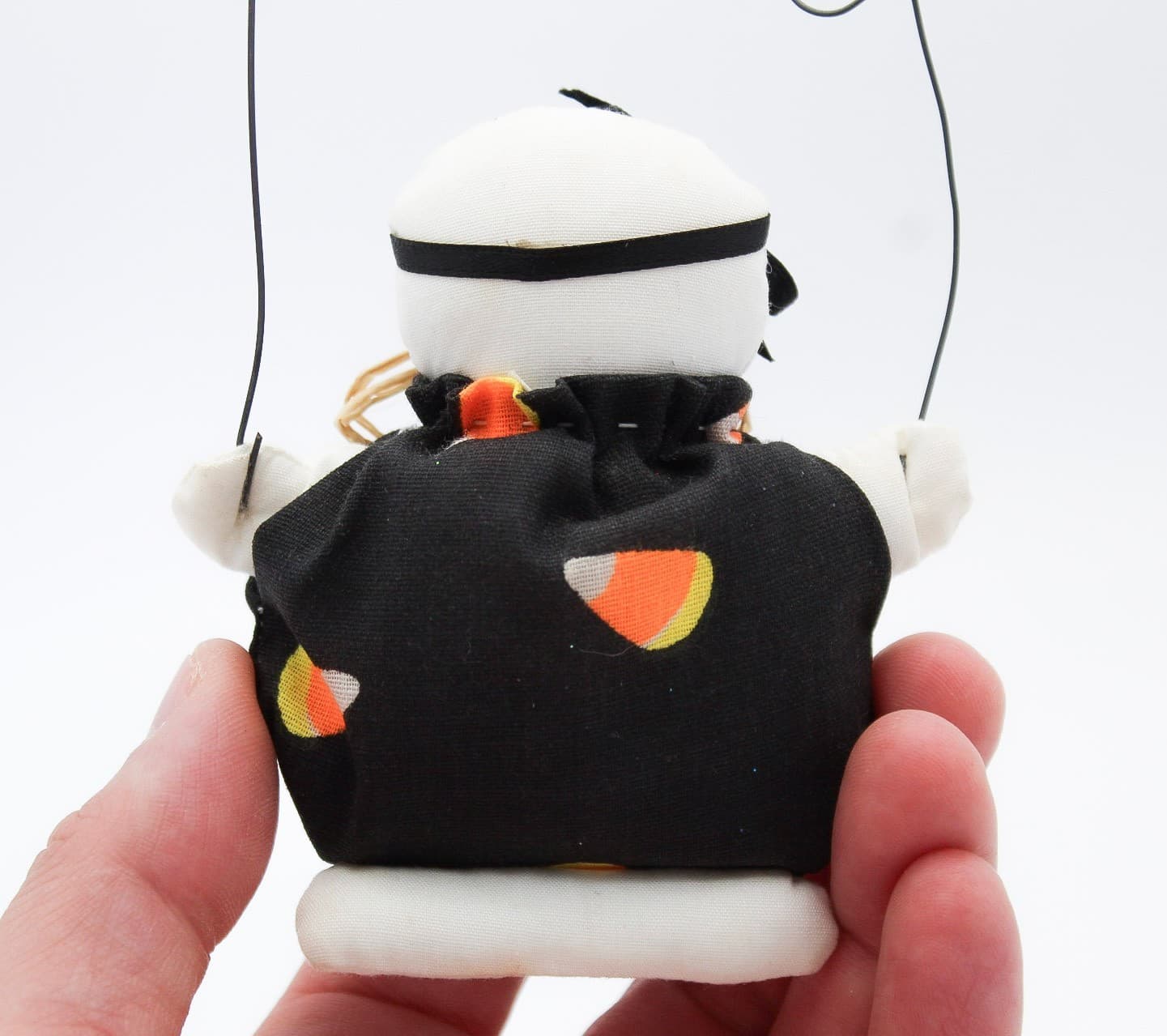 Bethany Lowe Handcrafted Halloween Cloth BOO! Ghost Candy Corn Ornament - Thumbnail 4
