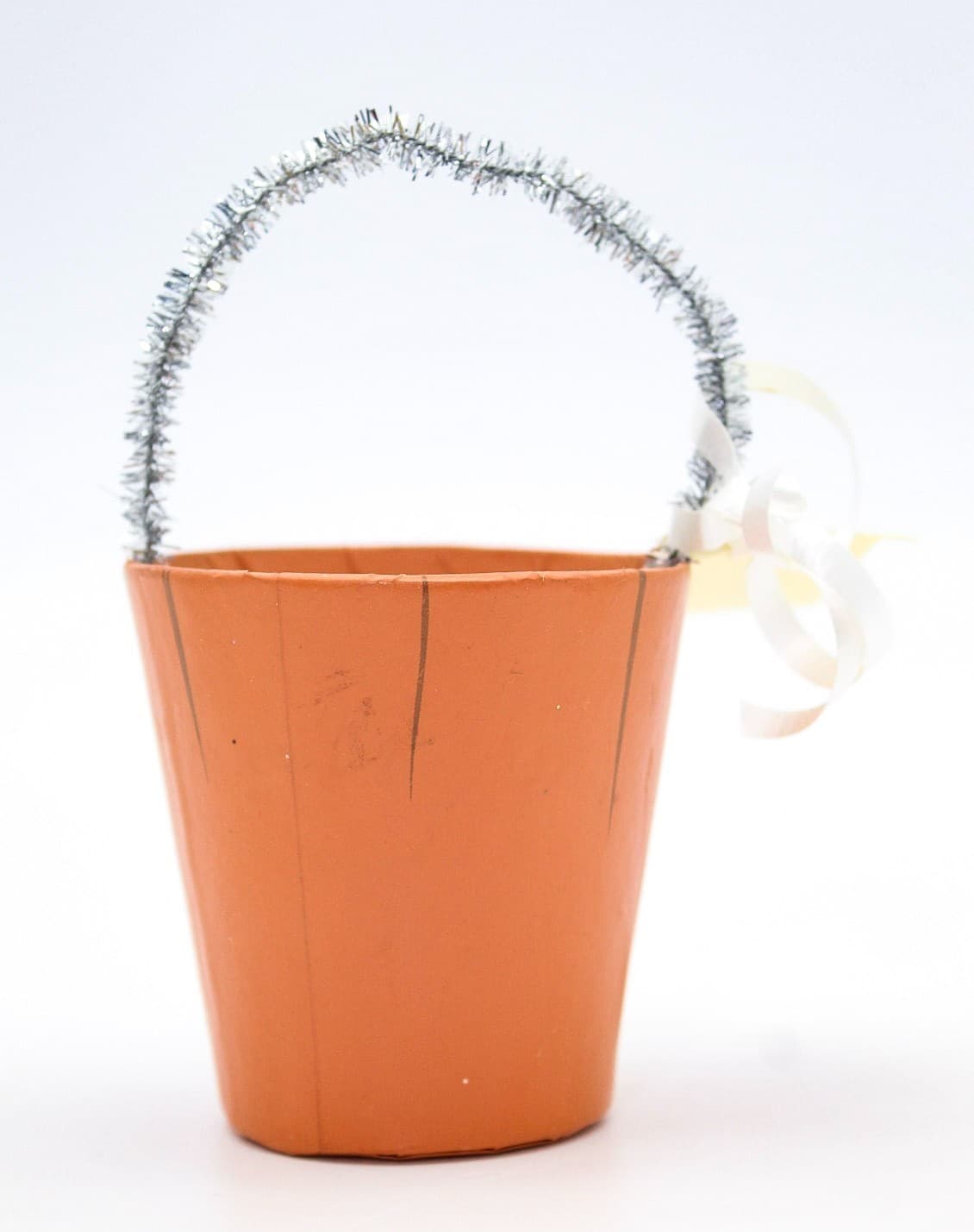 Bethany Lowe Designs Halloween Paper Mache Pumpkin Small Bucket Container - Thumbnail 4