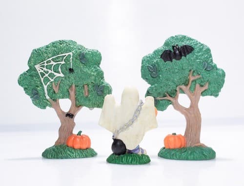 3 Vintage MIDWEST IMPORTS Creepy Trees & Ghost Costume Halloween Figurines - Thumbnail 5