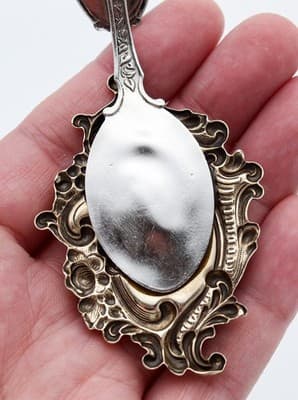 Rare Vintage Two Tone Cat & Scroll Motif Reading Spoon Bookmark - Thumbnail 8