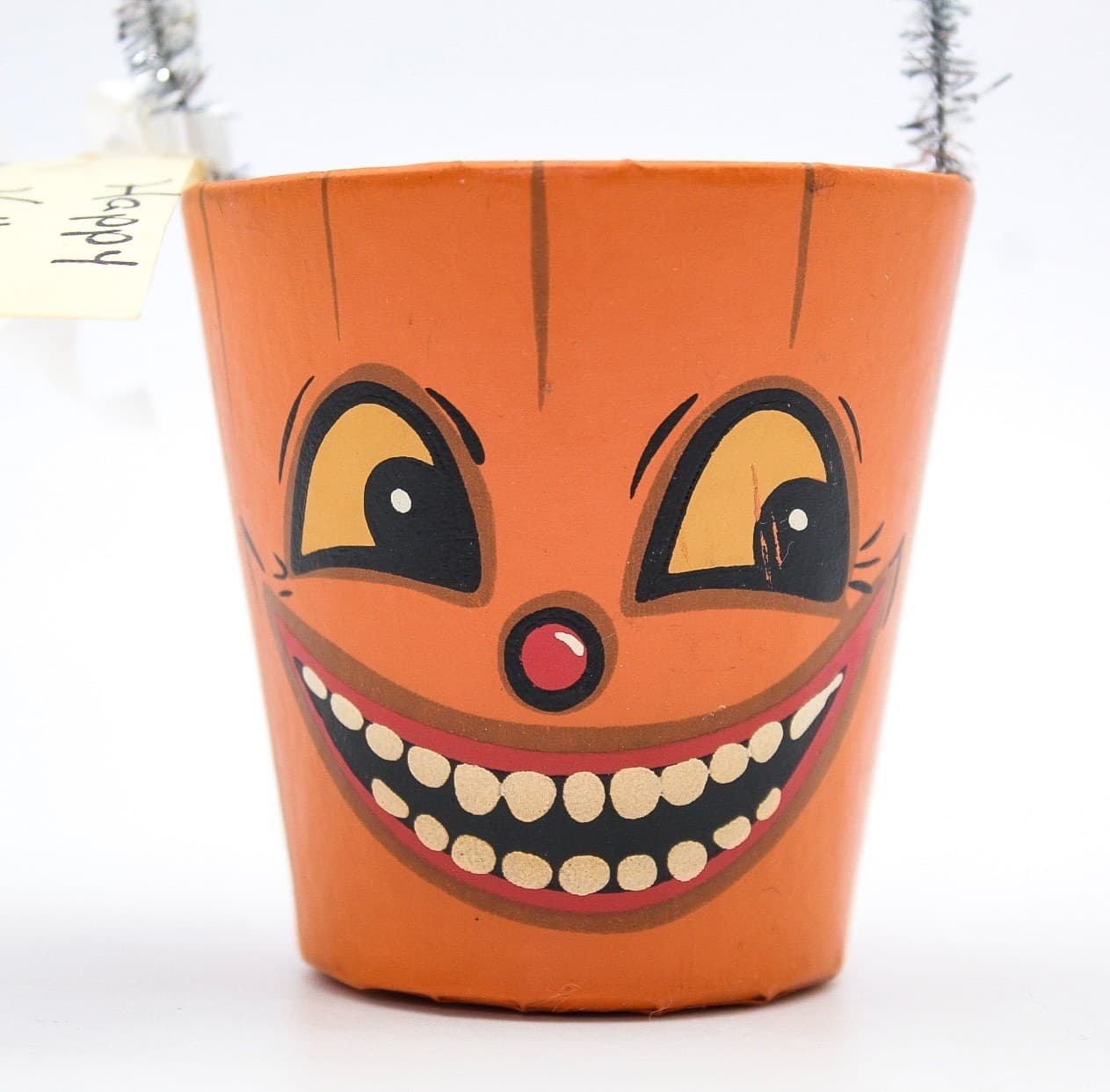 Bethany Lowe Designs Halloween Paper Mache Pumpkin Small Bucket Container - Thumbnail 8