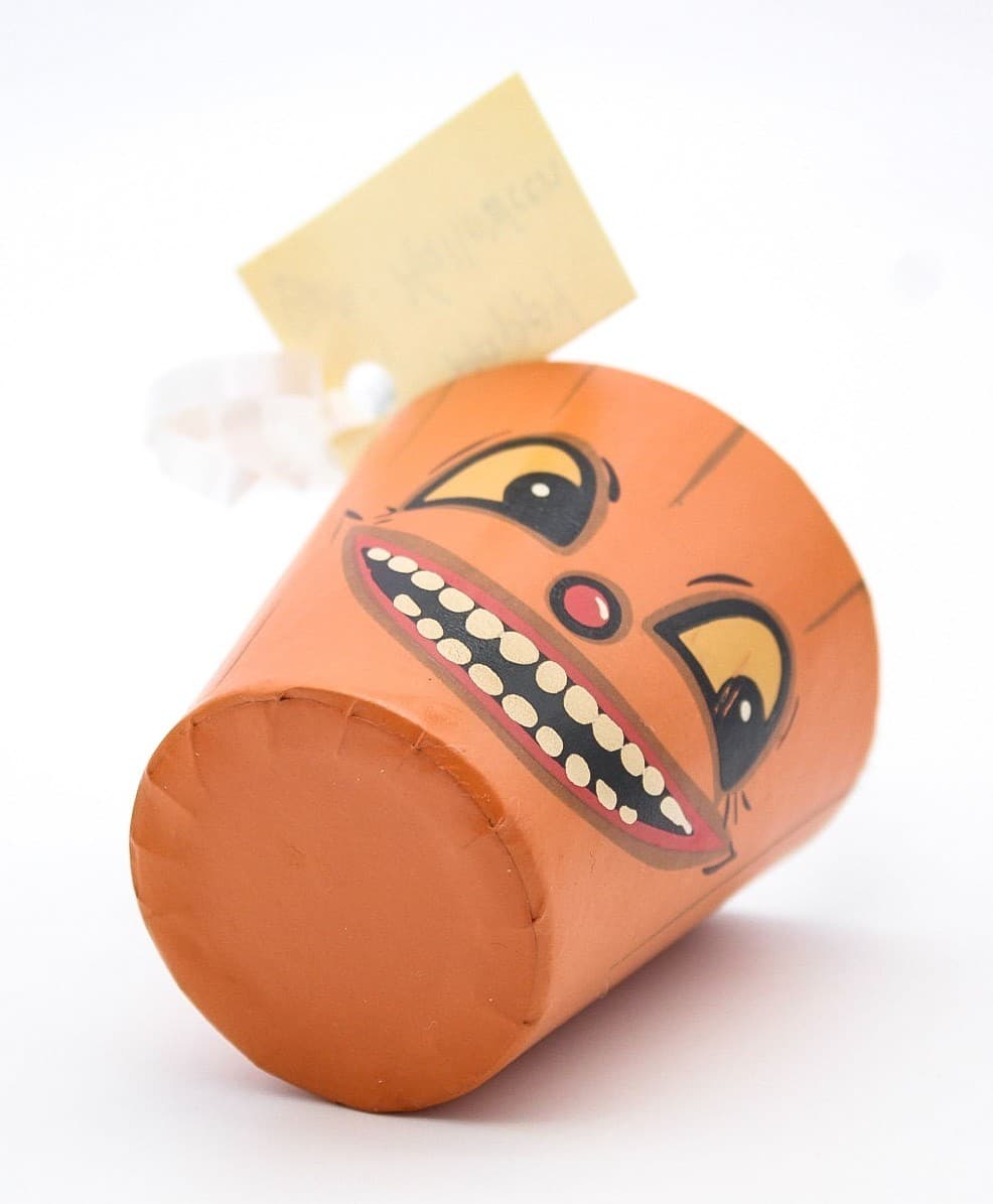 Bethany Lowe Designs Halloween Paper Mache Pumpkin Small Bucket Container - Thumbnail 3