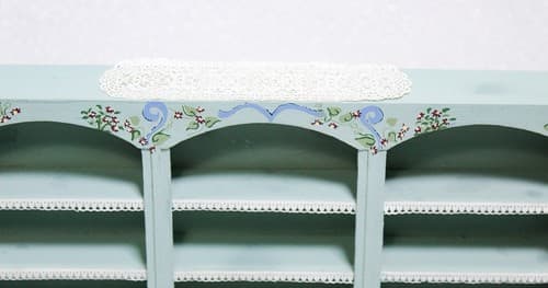 Vintage 1975 Dollhouse Miniature HOUSEWORKS LTD. Hand Painted Cottage Bookcase - Thumbnail 6