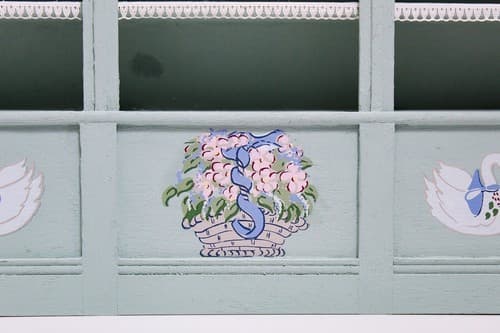 Vintage 1975 Dollhouse Miniature HOUSEWORKS LTD. Hand Painted Cottage Bookcase - Thumbnail 2
