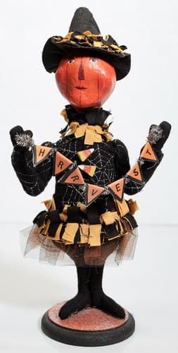 ESC Trading Company 2002 Halloween Pumpkin Paper Mache Doll by Sharon Andrews - Thumbnail 7