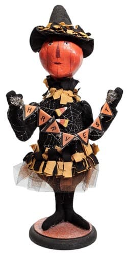 ESC Trading Company 2002 Halloween Pumpkin Paper Mache Doll by Sharon Andrews - Image 1