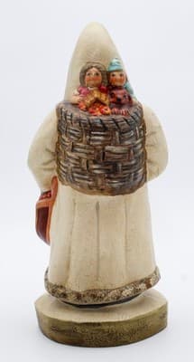Vaillancourt 1991 Vintage Father Christmas Folk Art Santa Chalkware Figure #395 - Thumbnail 9