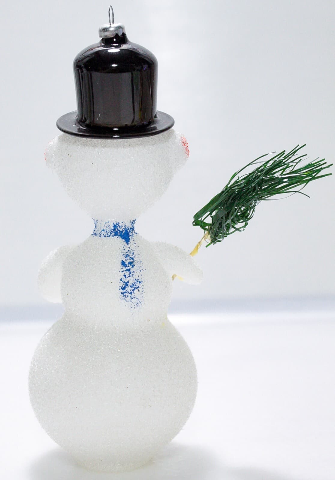 SOFFIERIA DE CARLINI Italy Blown Glass Snowman w/ Hat Christmas Ornament - Thumbnail 6