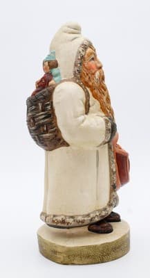 Vaillancourt 1991 Vintage Father Christmas Folk Art Santa Chalkware Figure #395 - Thumbnail 7