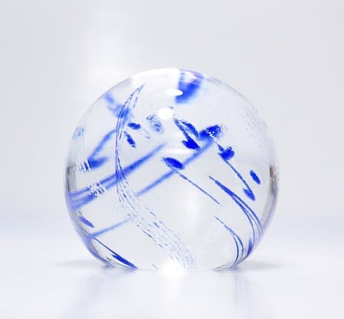 Vtg CAITHNESS Scotland Art Glass "Rhythm 'n Blues" Paperweight in Box/Paperwork - Thumbnail 7