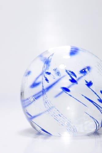 Vtg CAITHNESS Scotland Art Glass "Rhythm 'n Blues" Paperweight in Box/Paperwork - Thumbnail 6