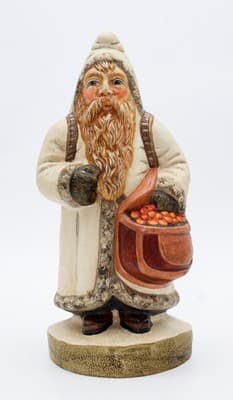 Vaillancourt 1991 Vintage Father Christmas Folk Art Santa Chalkware Figure #395 - Thumbnail 14