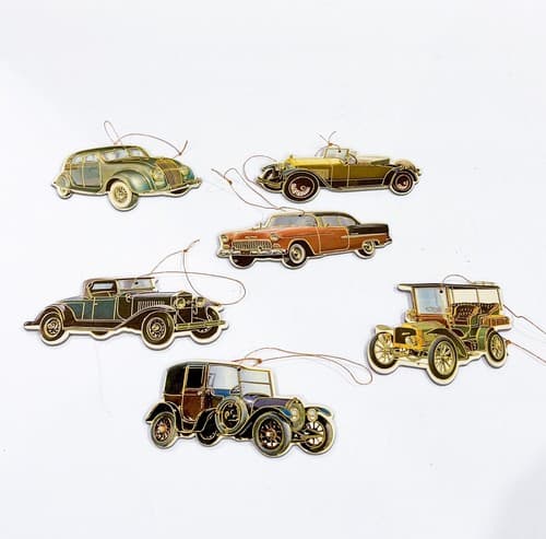 Set of 6 Vintage 1987 Henry Ford Museum Auto Cars USA Ornaments - Thumbnail 2