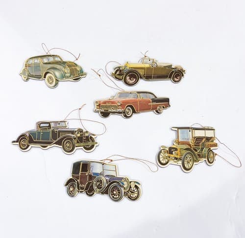 Set of 6 Vintage 1987 Henry Ford Museum Auto Cars USA Ornaments - Thumbnail 6