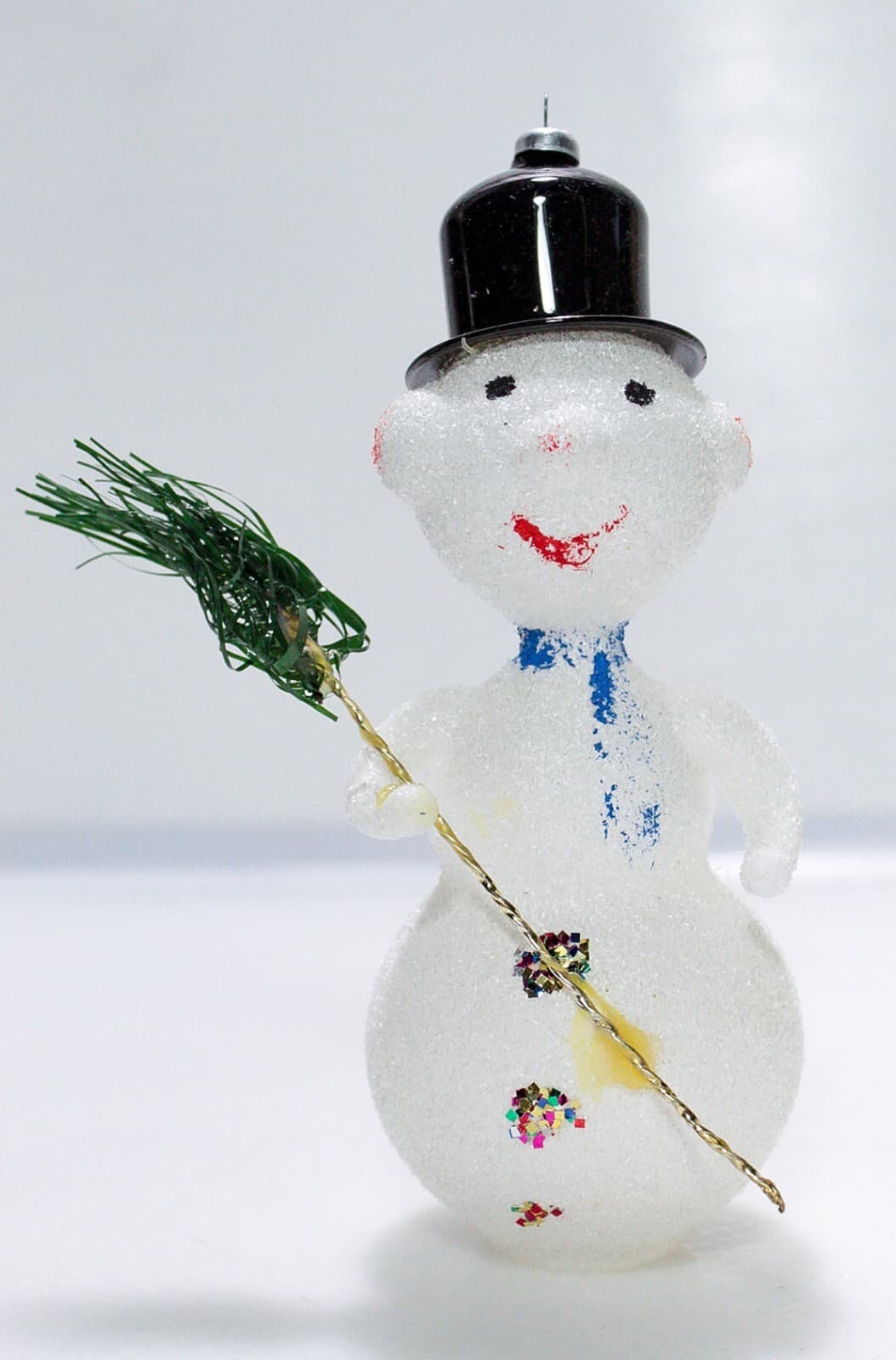 SOFFIERIA DE CARLINI Italy Blown Glass Snowman w/ Hat Christmas Ornament - Thumbnail 2