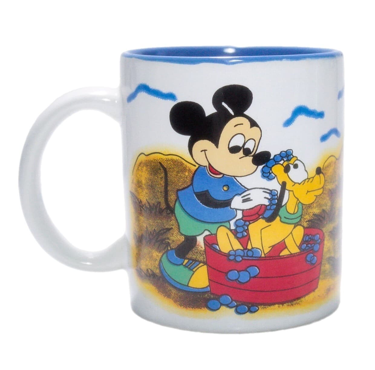 Vintage Disney Mickey Mouse & Pluto Large Porcelain Coffee Mug - Image 1