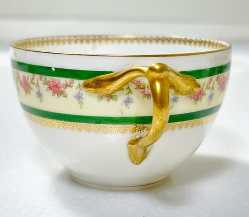 LIMOGES D & C France Delinieres & Co. Floral Pattern Porcelain Cup & Saucer - Thumbnail 10