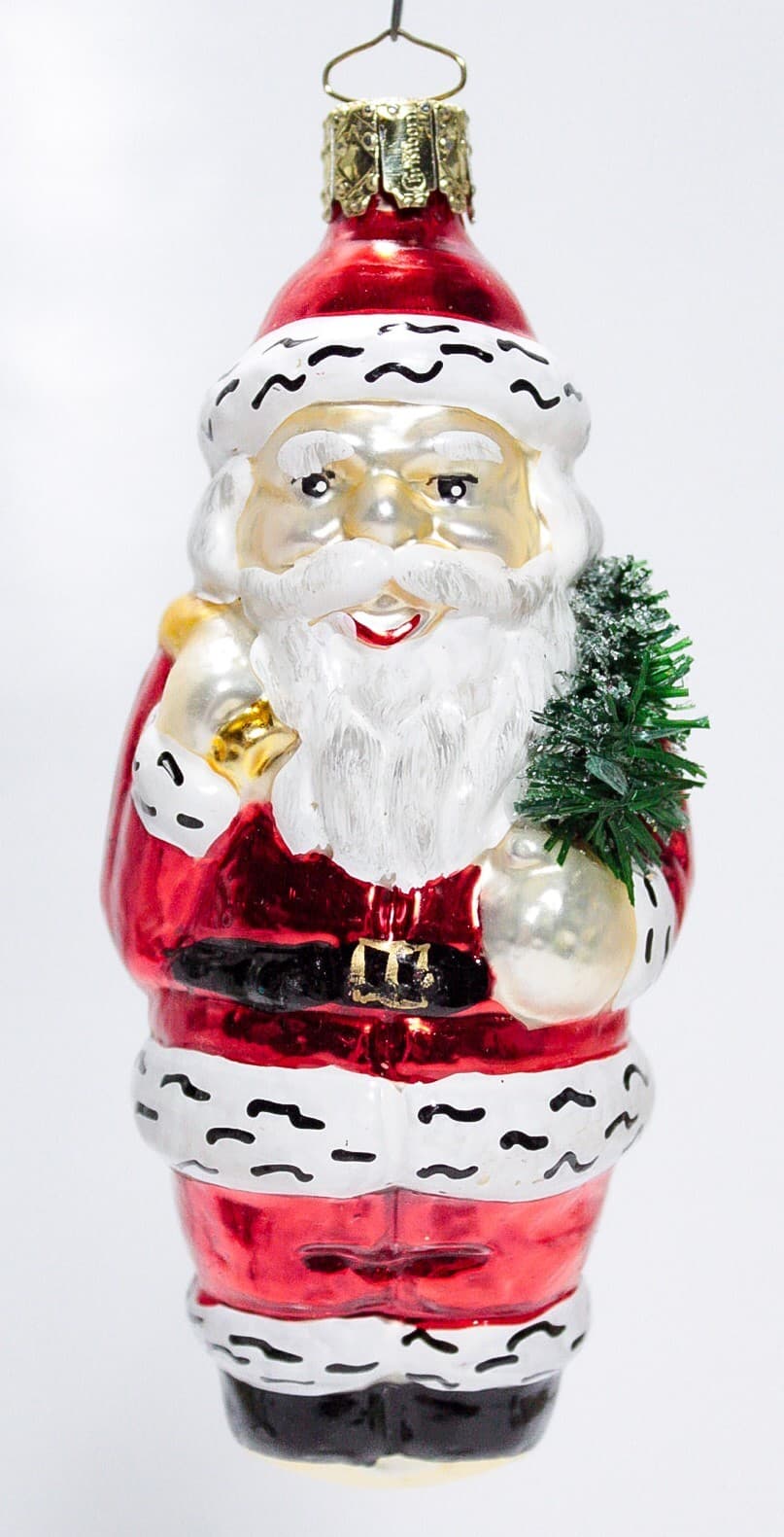 Christborn Germany Blown Glass Hand Painted Santa Clau Christmas Ornament - Thumbnail 4