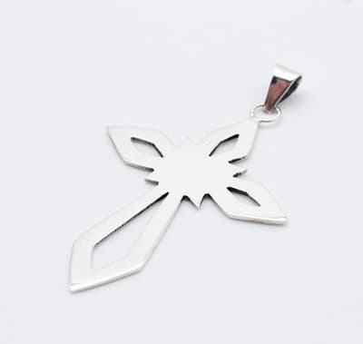 Vintage Sterling Silver 925 Mexico Taxco Open Work Cross Pendant - Thumbnail 6