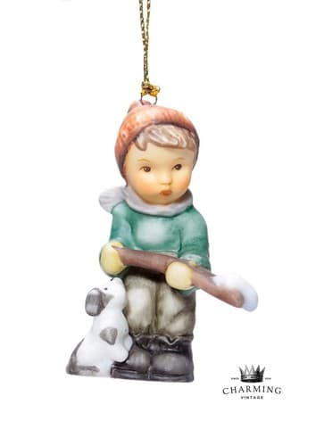 Berta Hummel Goebel 1999 "Little Snow Shoveler" Porcelain Christmas Ornament - Image 1