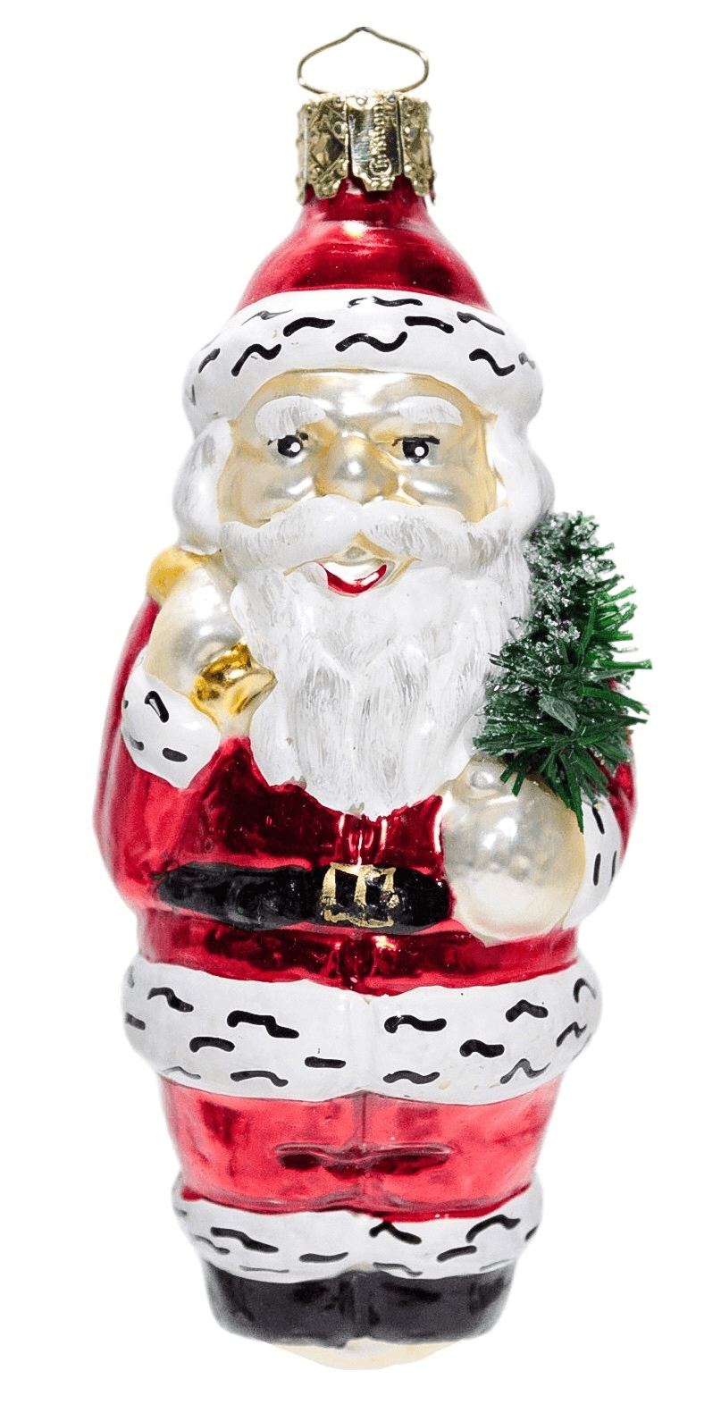 Christborn Germany Blown Glass Hand Painted Santa Clau Christmas Ornament - Image 1