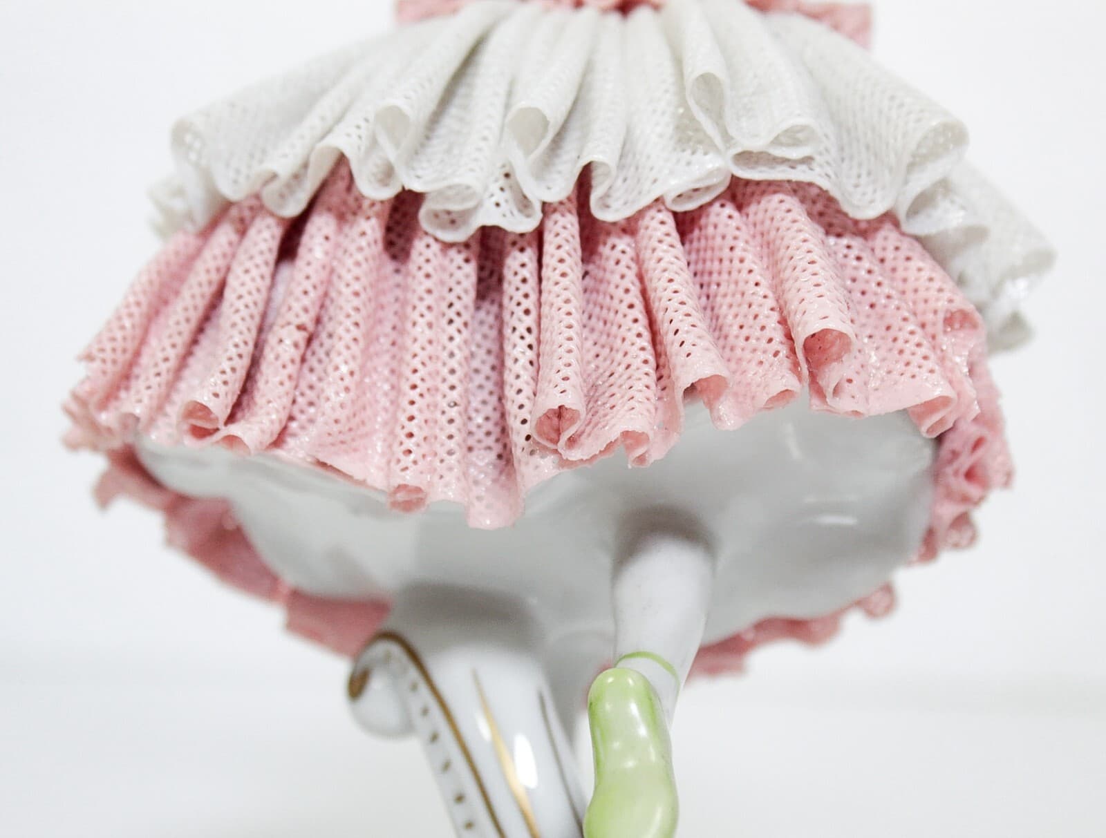 Antique Dresden Made In Germany Volkstedt Laced Ballerina Porcelain Figure - Thumbnail 8