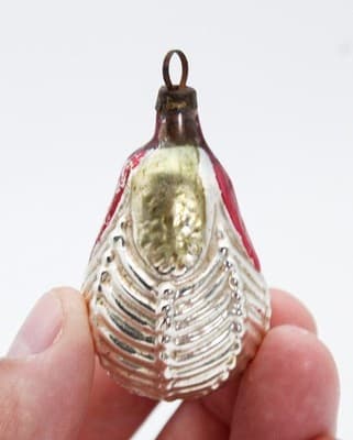 Antique Germany Mercury Glass Feathered Pear Tree Christmas Ornament - Thumbnail 2