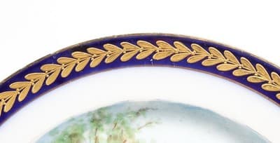 Antique LIMOGES France Hand Painted Gold Gilt Rim Porcelain Cabinet Plate - Thumbnail 5