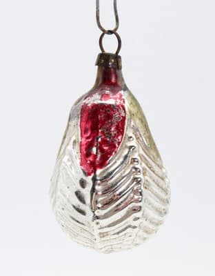 Antique Germany Mercury Glass Feathered Pear Tree Christmas Ornament - Thumbnail 3