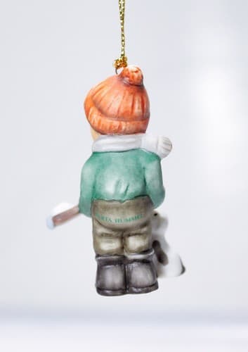 Berta Hummel Goebel 1999 "Little Snow Shoveler" Porcelain Christmas Ornament - Thumbnail 2