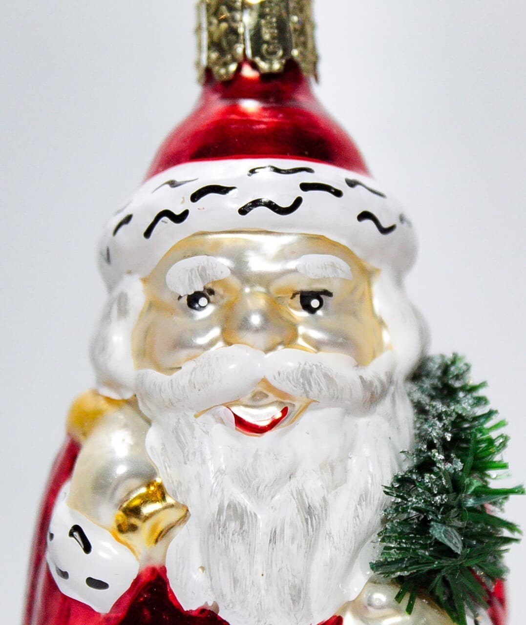 Christborn Germany Blown Glass Hand Painted Santa Clau Christmas Ornament - Thumbnail 2