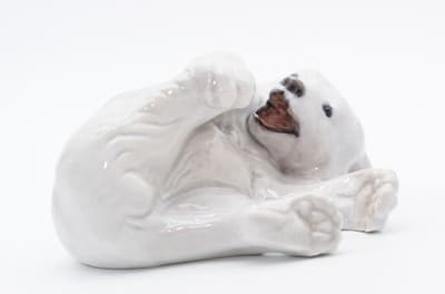 Royal Copenhagen Denmark Vintage Polar Bear Cub Playing Porcelain Figurine - Thumbnail 4
