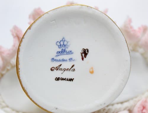 ALKA DRESDEN Germany "Angela" Floral Laced Porcelain Dancer Figurine - Thumbnail 12