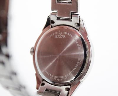 BULOVA Mother Of Pearl Dial Stainless Steel Crystal Bezel Ladies Wristwatch - Thumbnail 4