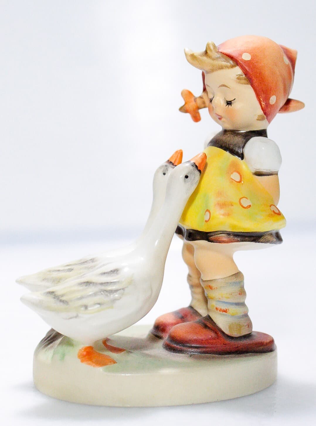 GOEBEL HUMMEL Germany "Goose Girl" Hand Painted Porcelain Figurine TMK5 - Thumbnail 6