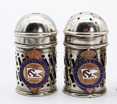 Vintage Silver Plate Made In England Salt & Pepper Shakers Mustard Set - Thumbnail 9