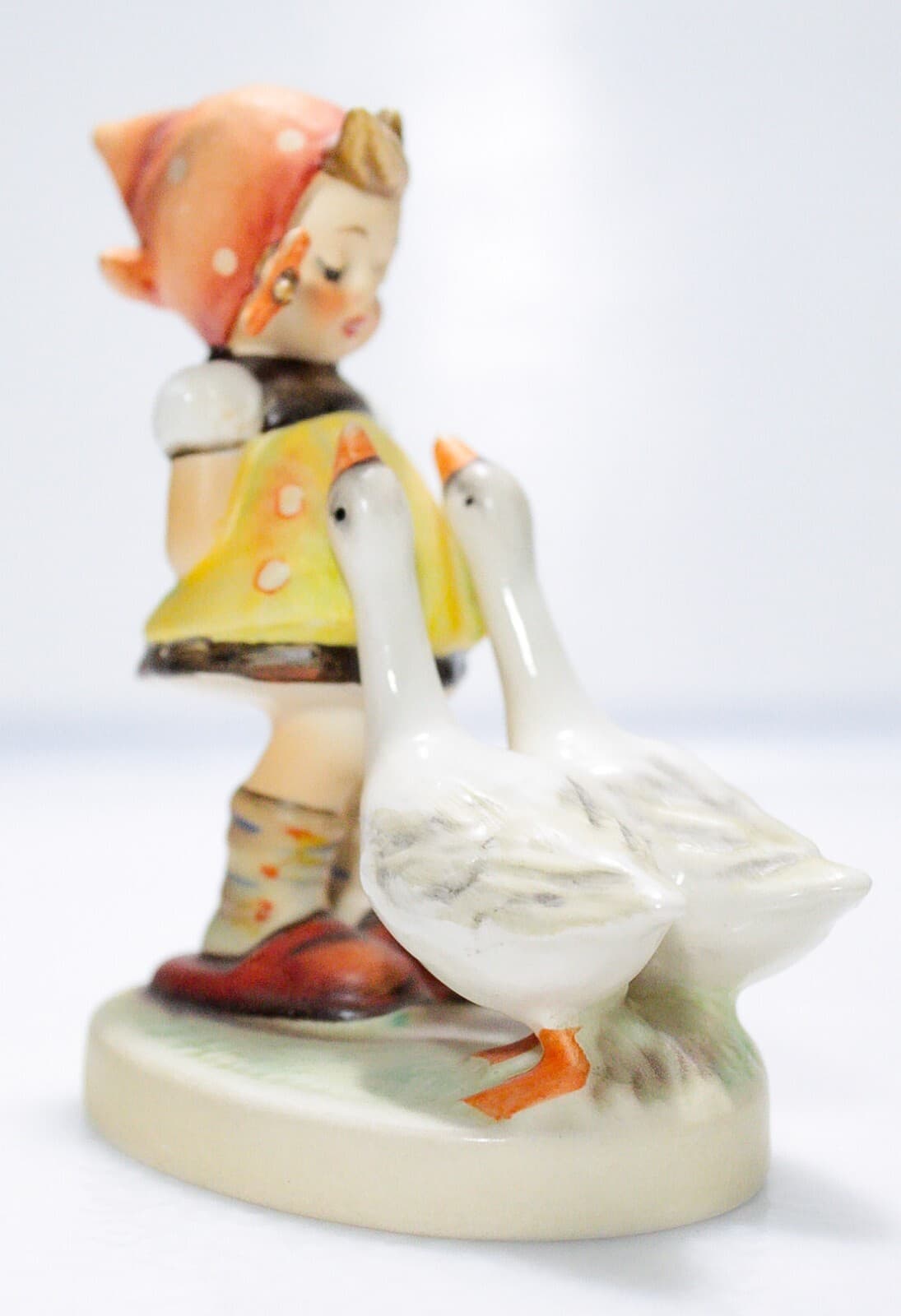 GOEBEL HUMMEL Germany "Goose Girl" Hand Painted Porcelain Figurine TMK5 - Thumbnail 4