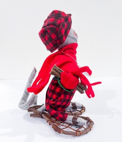 Vintage Annalee Woodland Mouse with Snowshoes Doll Figurine 6" w/ Original Tag - Thumbnail 2
