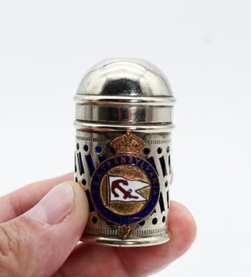 Vintage Silver Plate Made In England Salt & Pepper Shakers Mustard Set - Thumbnail 2