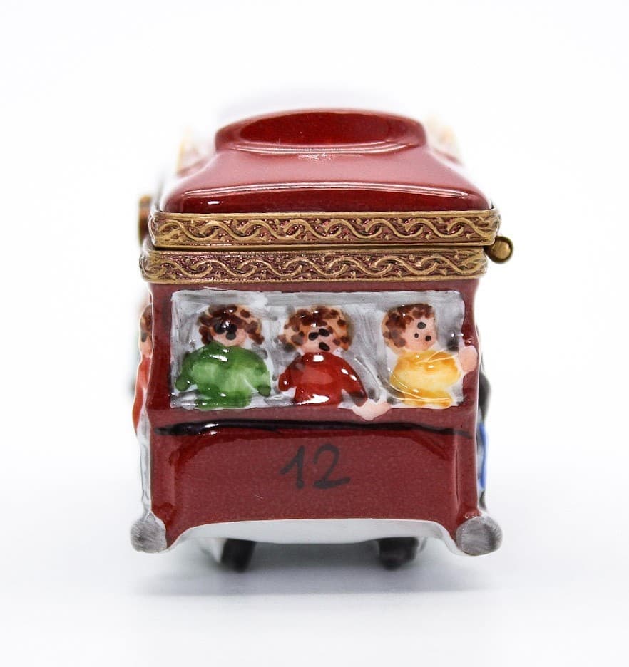 Limoges France San Francisco Cable Car Hand Painted Porcelain Trinket Box - Thumbnail 7