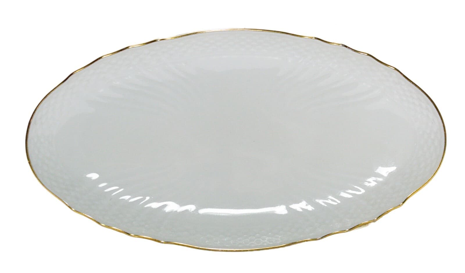 ROYAL COPENHAGEN Denmark Braided Rim Oval Porcelain Serving Platter - Image 1