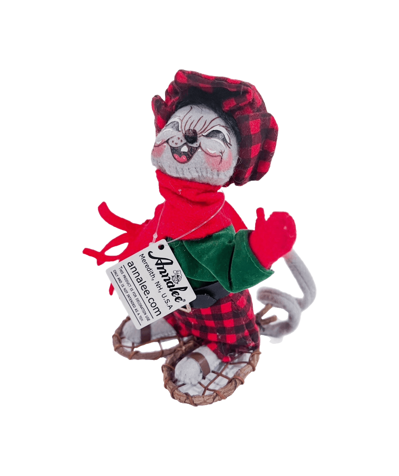 Vintage Annalee Woodland Mouse with Snowshoes Doll Figurine 6" w/ Original Tag - Image 1