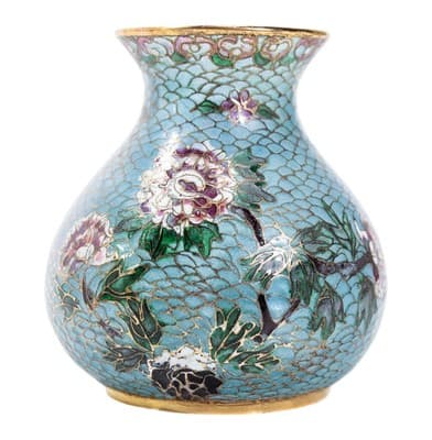 Chinese Antique Plique A Jour Enamel Floral Motif Hand Made Vase - Image 1