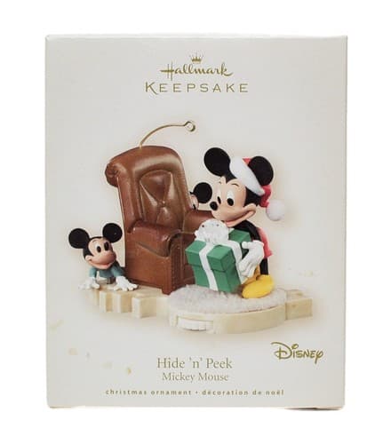 HALLMARK KEEPSAKE "Hide N' Peek" Mickey Mouse Disney Christmas Ornament - Image 1