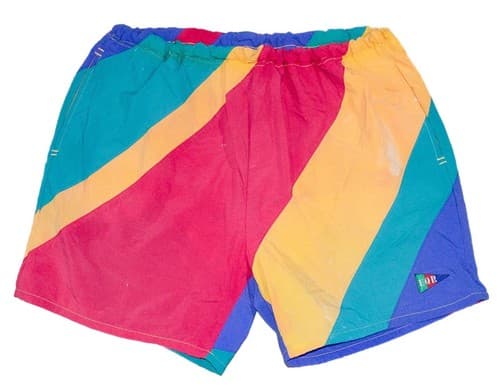 Vintage 1980's BEACH EQUIPMENT Multicolor Swim Beach Trunk Shorts Men Size L - Image 1