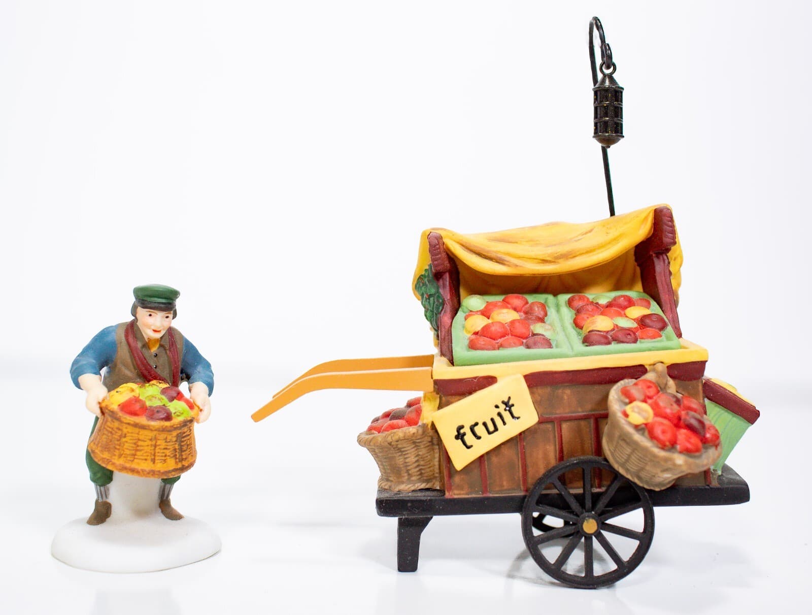 Dept. 56 Christmas In The City "Chelsea Market Fruit Monger & Cart" Set With Box - Image 1